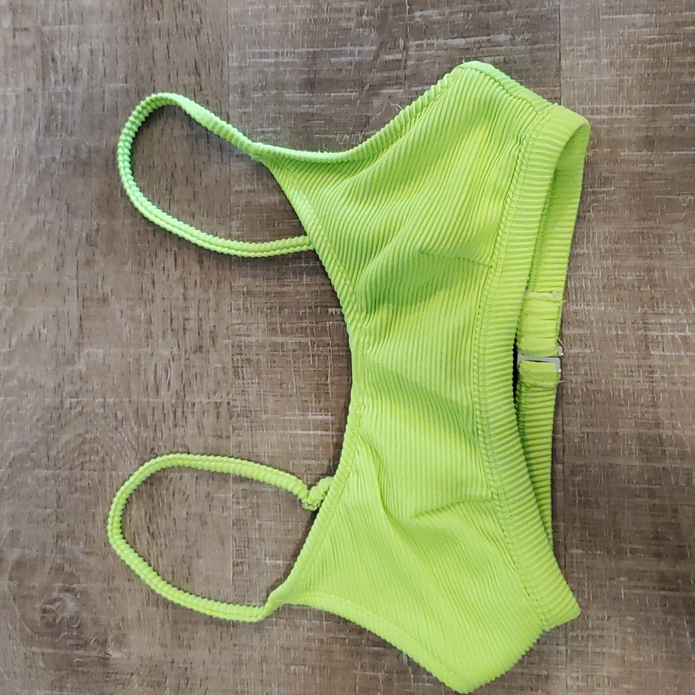 Neon ribbed bikini top